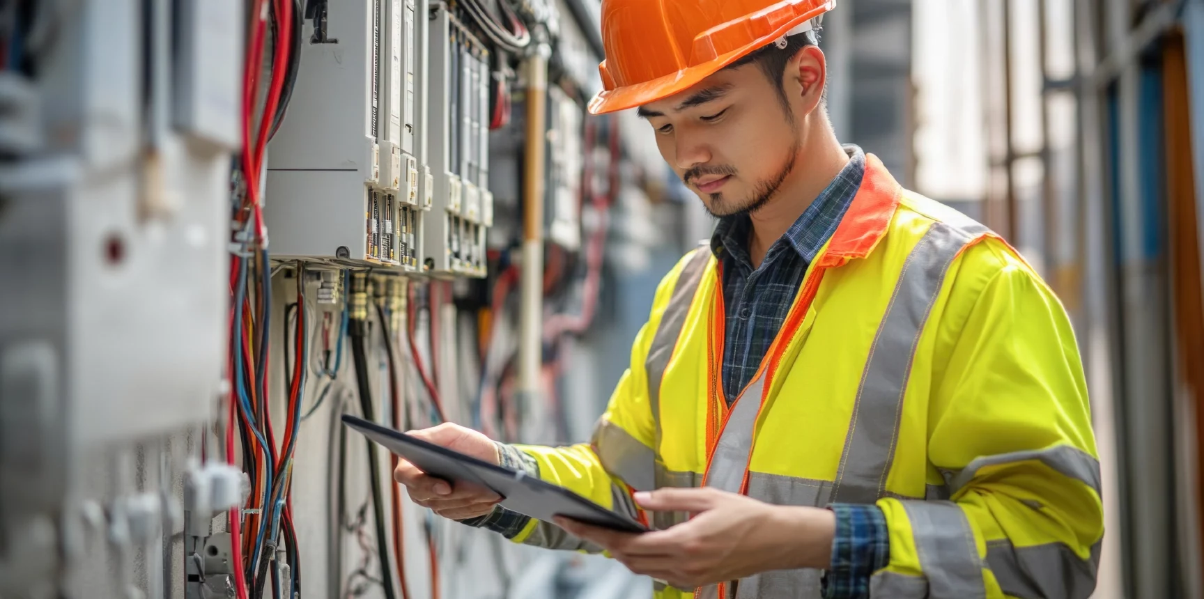Arbeit eines Telekommunikationstechnikers