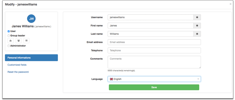 Modifying user kizeo forms
