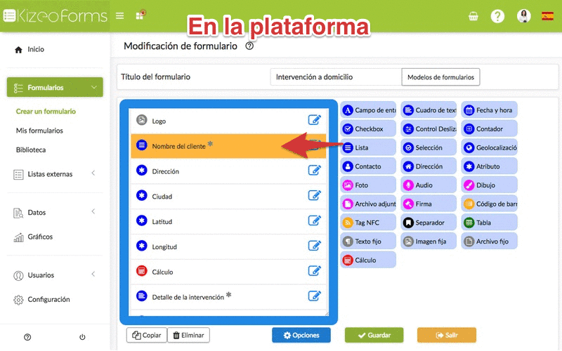 Integrar una lista externa en su formulario digital