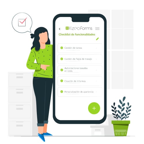 checklist de funcionalidades cmms en kizeo forms