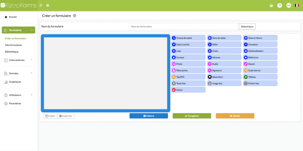 Interface Kizeo Forms