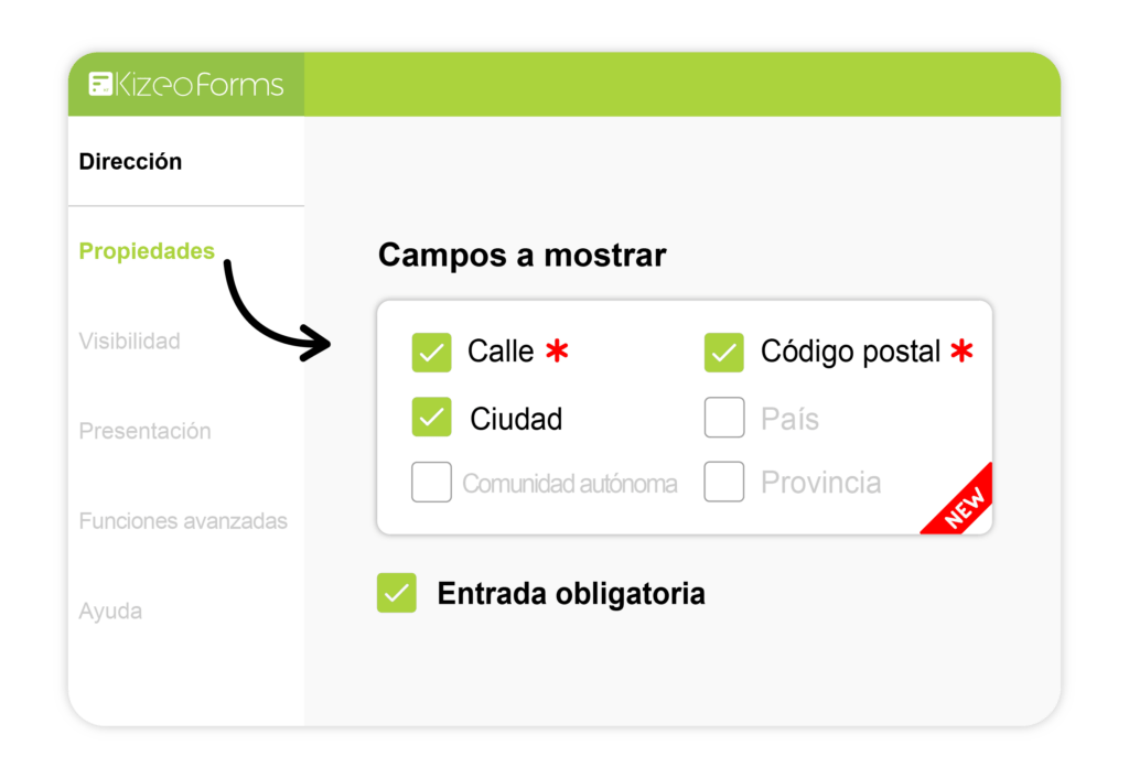 1. Subcampos obligatorios en campo contacto